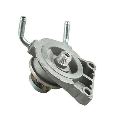 Diesel fuel primer pump assembly with metal housing and inlet/outlet tubes