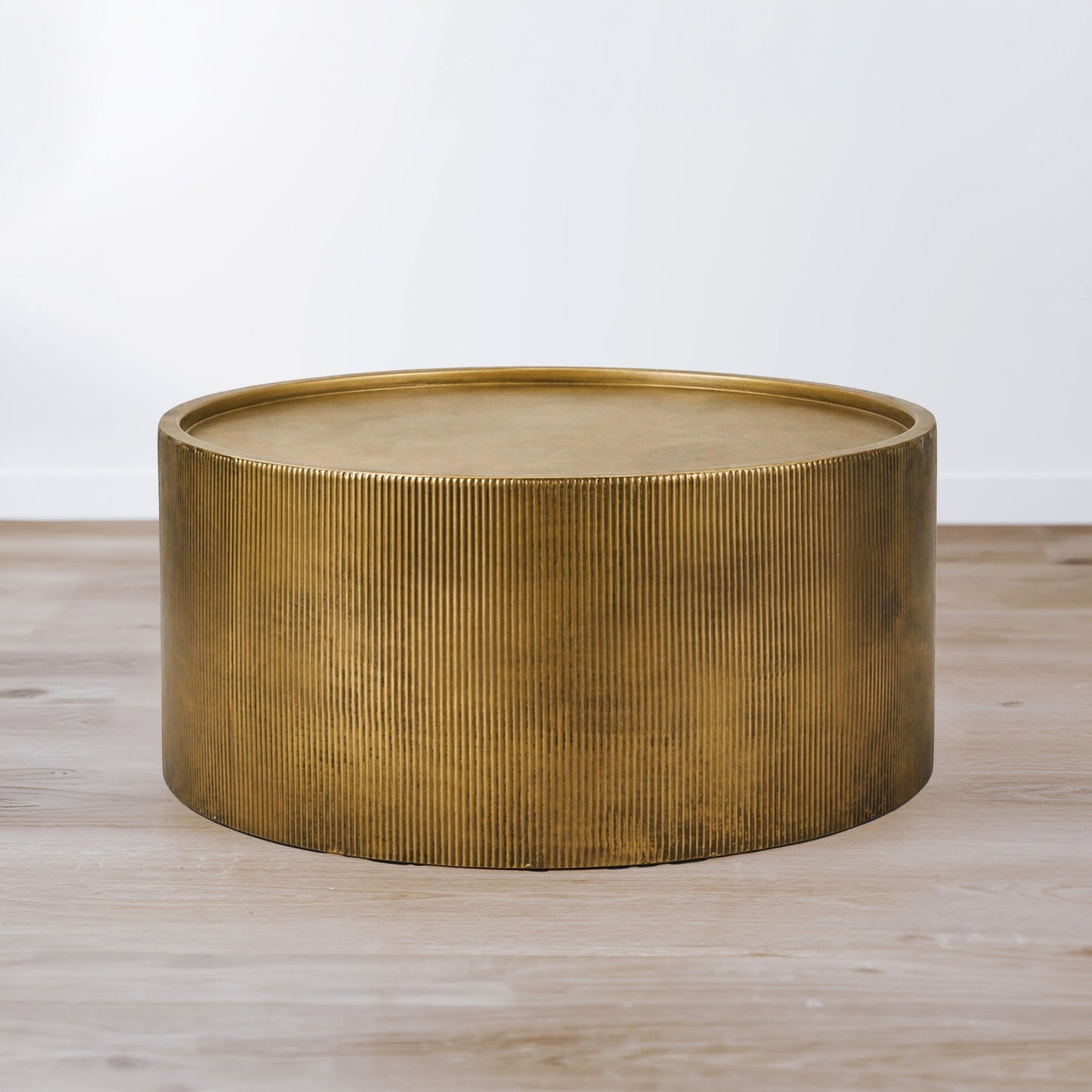 Felix Ribbed Barrel Coffee Table - Brass