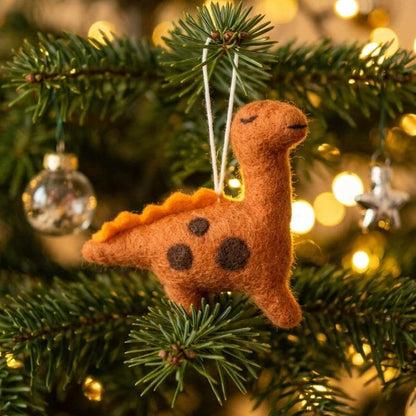 Handmade Wool Felt Stegosaurus Ornament