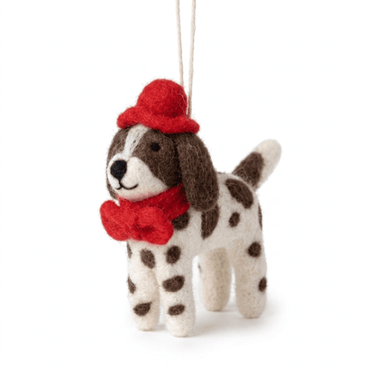 Handmade Wool Felt Springer Spaniel Dog Ornament