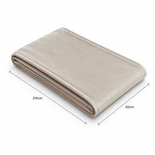 Champagne fur velvet bed runner, folded; 210 x 60 cm