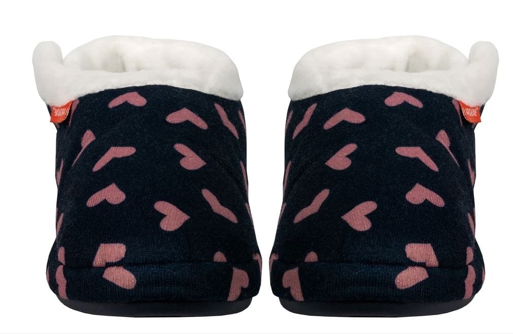 Archline Orthotic Slippers Closed – Navy with Pink Hearts (Womens)