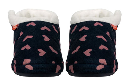 Archline Orthotic Slippers Closed – Navy with Pink Hearts (Womens)