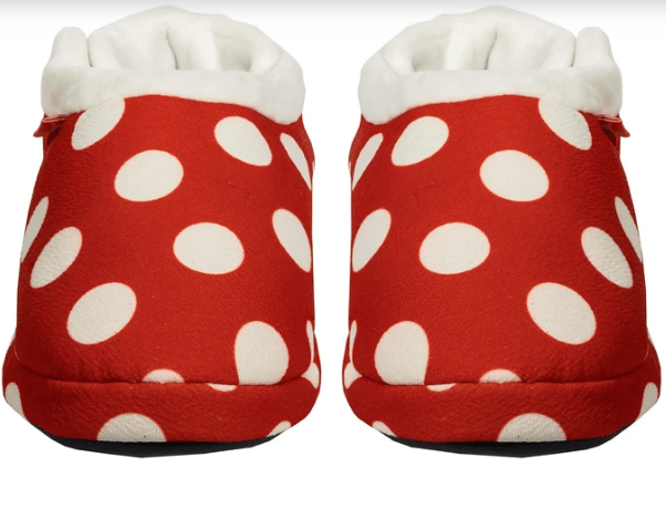 Archline Orthotic Slippers Closed – Red with White Polkadots