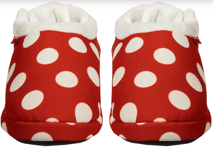Archline Orthotic Slippers Closed – Red with White Polkadots