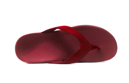 Axign Premium Orthotic Flip Flops with Arch Support – Wine Red (Mens)