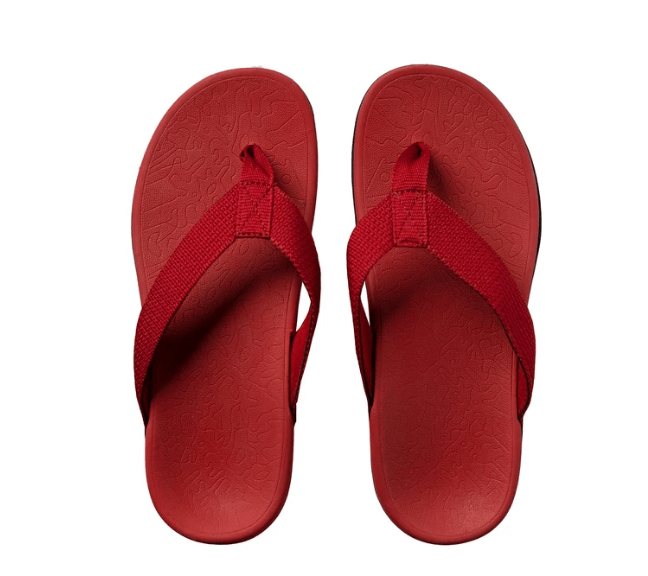 Axign Premium Orthotic Flip Flops with Arch Support – Wine Red (Womens)