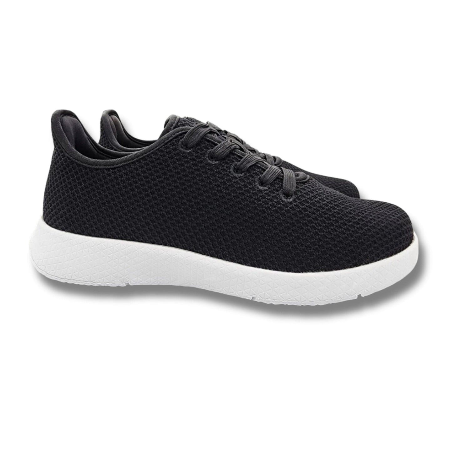 Axign River Lightweight Casual Orthotic Shoe - Black w/White Soles (Mens)
