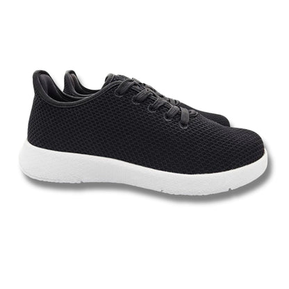 Axign River Lightweight Casual Orthotic Shoe - Black w/White Soles (Mens)