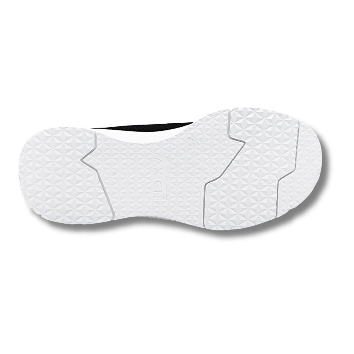 Axign River Lightweight Casual Orthotic Shoe - Black w/White Soles (Mens)