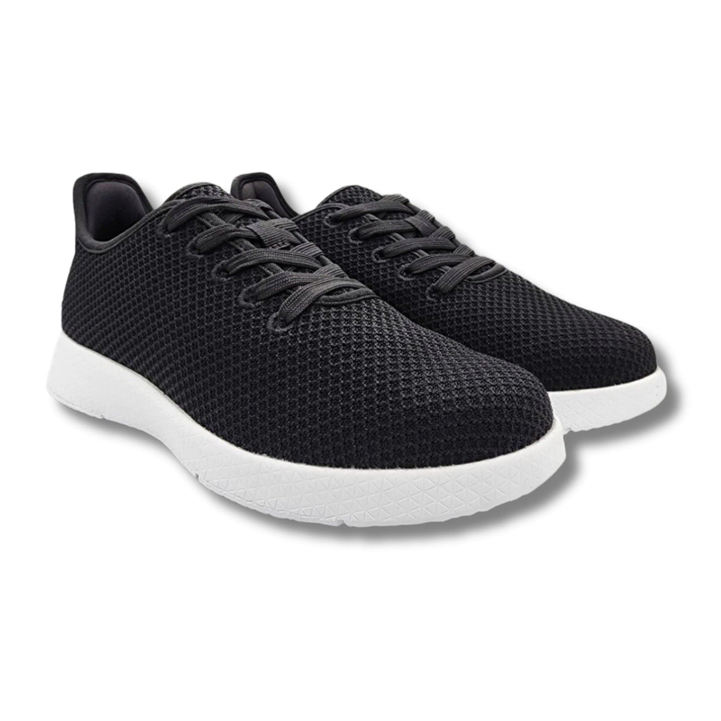 Axign River Lightweight Casual Orthotic Shoe - Black w/White Soles (Mens)