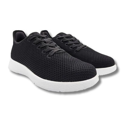 Axign River Lightweight Casual Orthotic Shoe - Black w/White Soles (Mens)