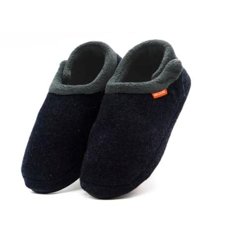Closed-back women's orthotic slippers, charcoal marl, soft lined interior