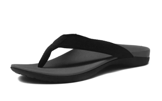 Axign Orthotic Flip Flops with Arch Support Unisex – Grey w/ Black Strap