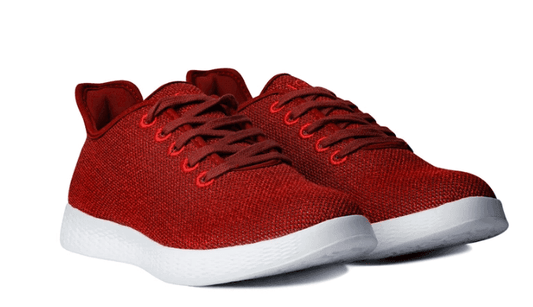 Axign River lightweight orthotic sneakers in dark red knit with lace-up and white sole