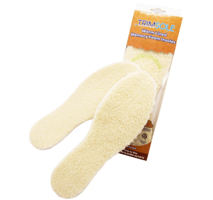 TRIMSOLE Memory Foam Insoles – Warm Synthetic Wool Lined Insole