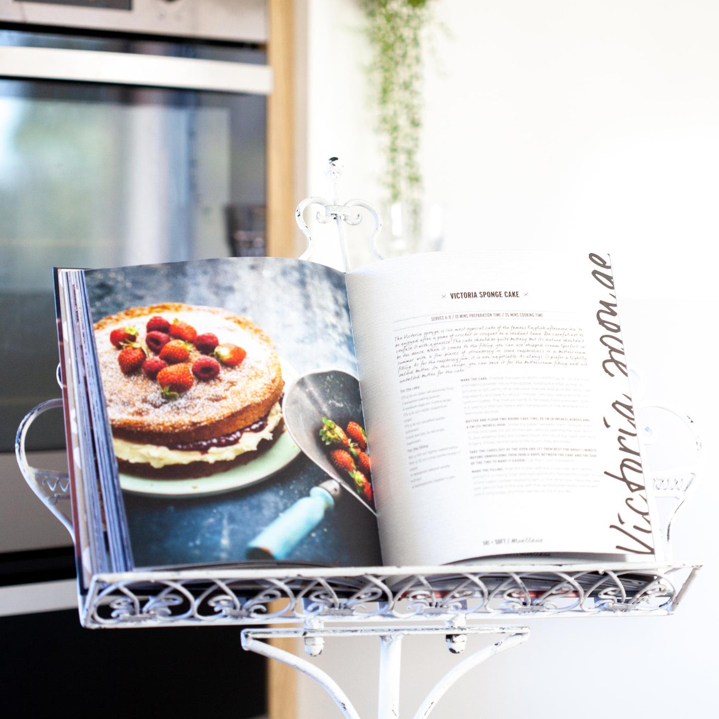 Ornate Metal Music, Book or Menu Stand - Shabby Chic White