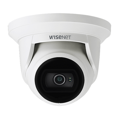 Hanwha Wisenet Q Surveillance Kit 4x Wisenet QNE-8011R / 5MP or 8MP AI FlatEye Camera, 4 Channel NVR with PoE + HDD