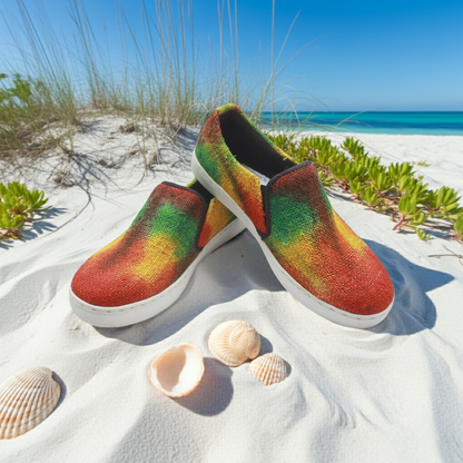 Rasta Tie Dye Hemp Slip-On Shoes – Organic Vegan Hemp Shoes