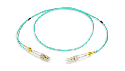 Garland GPCDLCLCOM3-1 Duplex LC to LC OM3 3m Fibre Patch Lead – Aqua PVC – 50um Multimode Fibre