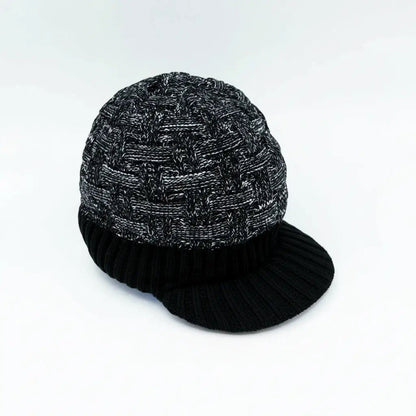 Mens Fashion Knitted Beanies Hats Winter Ladies Unisex Baggy Beret Cap Hat Black