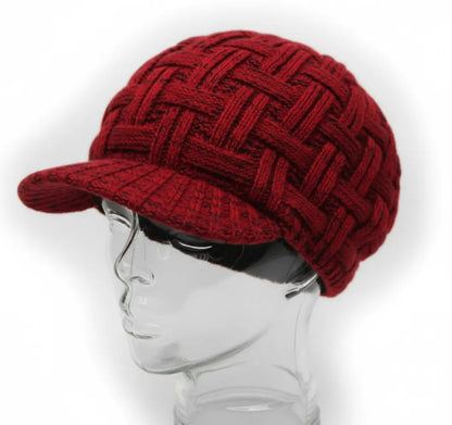 Mens Fashion Knitted Beanies Hats Wintera Ladies Unisex Baggy Beret Cap Hat Black