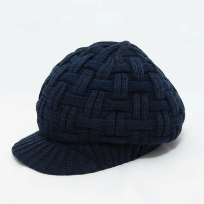Mens Fashion Knitted Beanies Hats Wintera Ladies Unisex Baggy Beret Cap Hat Black