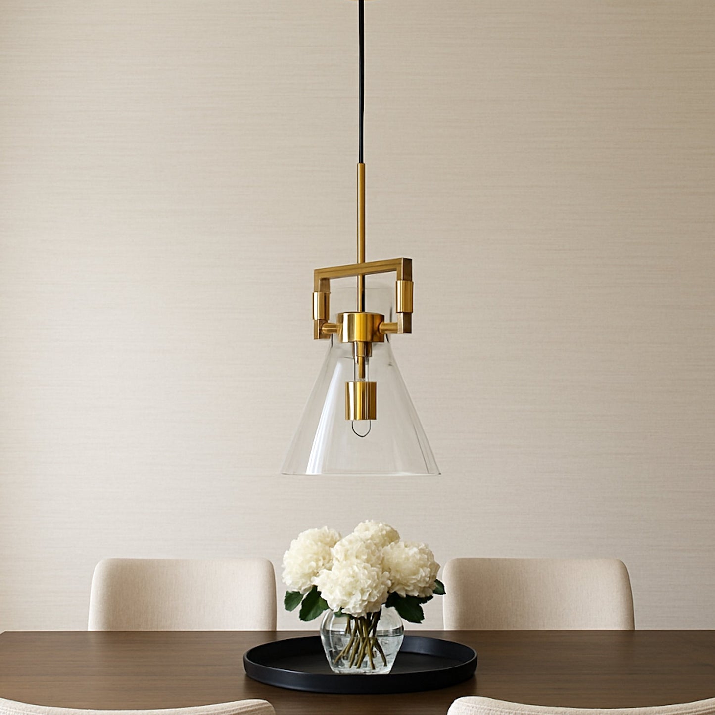 Maya Glass Pendant Light - Gold Hardware