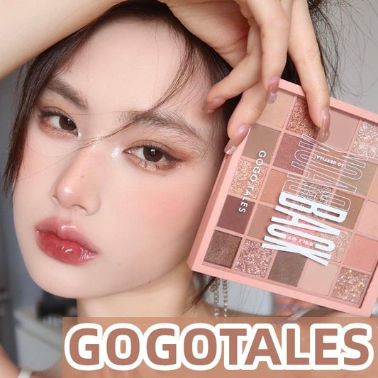 GOGOTALES 25-color eyeshadow palette in peach and rose matte with shimmer pans
