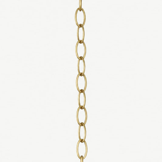 Polished gold chain extension with round linked rings