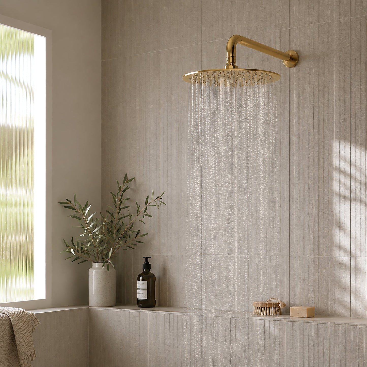 Reno Rainfall Shower System - Polished Gold