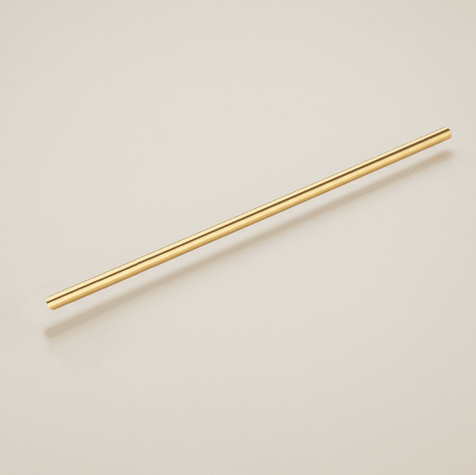 Brass extension rod, smooth cylindrical metal bar with rounded ends