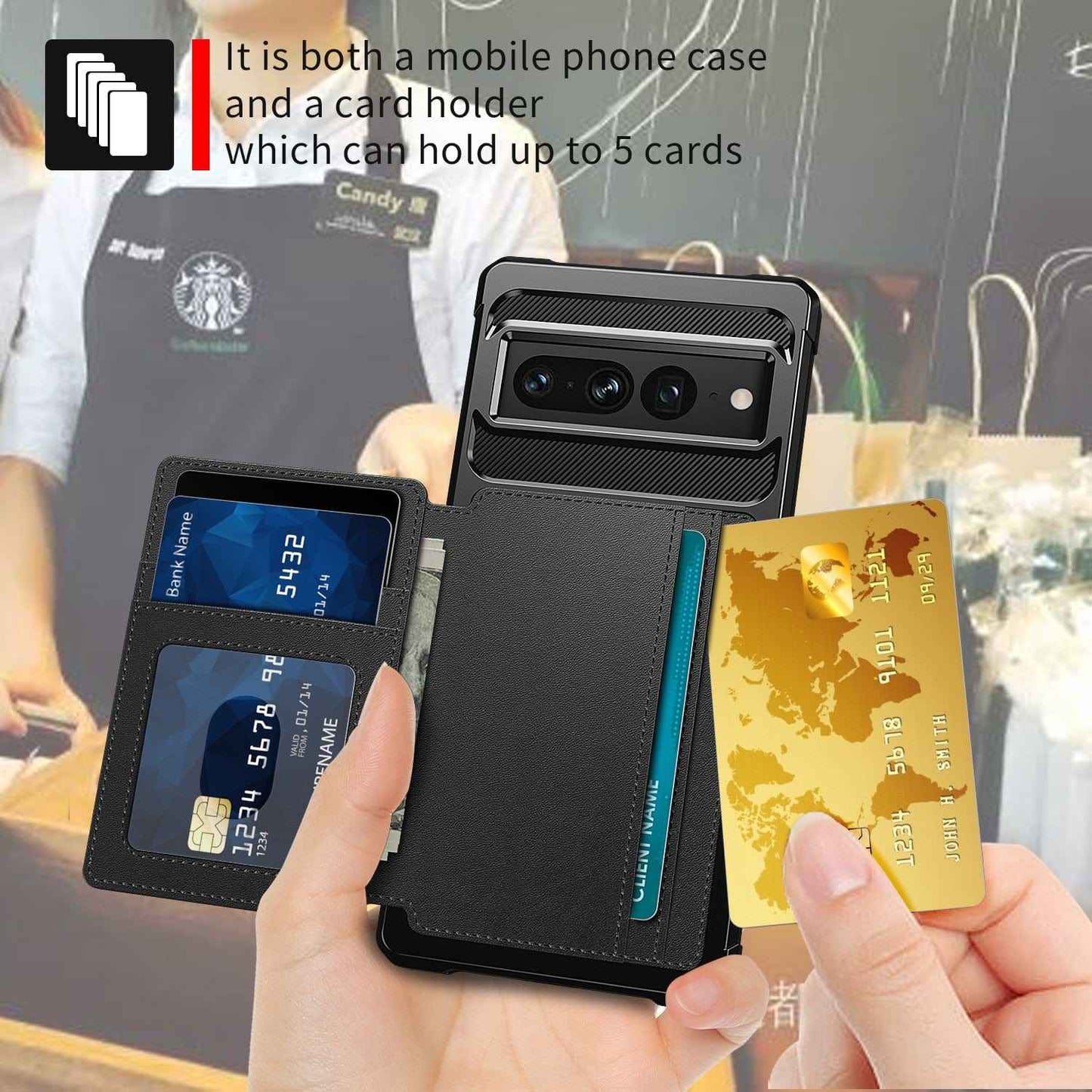 Google Pixel 7 Shockproof Wallet Case