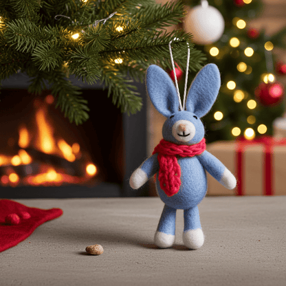 Handmade Wool Felt Bunny Ornament
