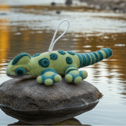 Handmade Wool Felt Gecko Ornament