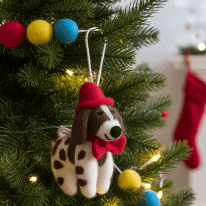 Handmade Wool Felt Springer Spaniel Dog Ornament