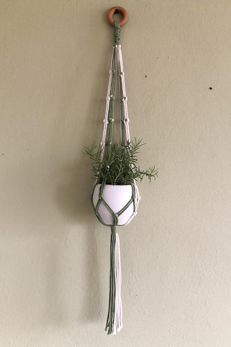 Two Tone Macrame Plant Hanger