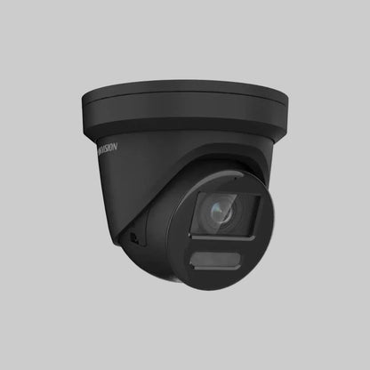 Hikvision DS-2CD2347G2-LSU/SL-B 4MP ColorVu Black Network Camera with Strobe Light & Audible Warning – 24/7 Color, IP67, AI Human/Vehicle Detection