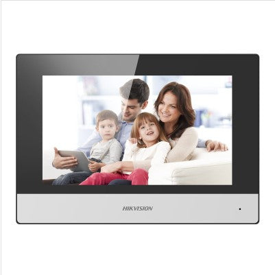 Hikvision 2nd Gen IP Intercom, 7" Touch Screen Room Station, (HIK-KH6320-WTE1) WiFi, 1024 x 600, 12VDC/POE
