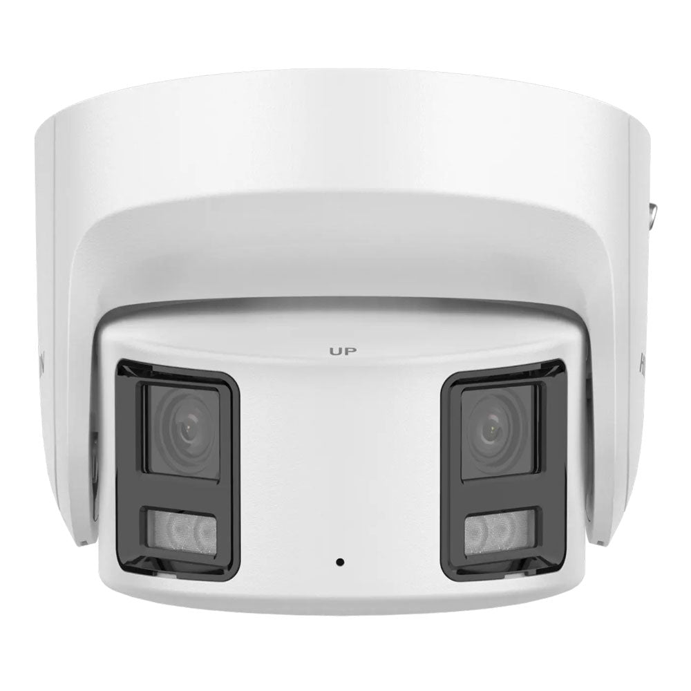 Hikvision DS-2CD2387G2P-LSU/SL 8MP ColorVu Panoramic Fixed Turret IP Camera 180° Dual 4mm Lenses, Human/Vehicle Detection, White Light & Audio Alarm