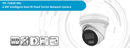 HiLook IPC-T262H-MU 6MP AI Fixed Turret Network CCTV Camera(Replaced by IPC-T361H-MU)