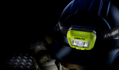 UNILITE-HL-8R Rechargeable Twin LED Sensor Head Torch | 475 Lumens, IP65, IK07 Rated
