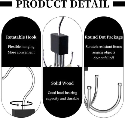 2 pieces - Belt Rack - Belt Organizer - Bra Hanger - Tank Top Hanger - Clothes Hanger - Clothes Hangers - 360° Rotating Metal - Bra Organizer - Storage Rack - with 6 Hooks - for belts, ties, tank tops, bras, scarves and handbags - 14*10 cm - Black