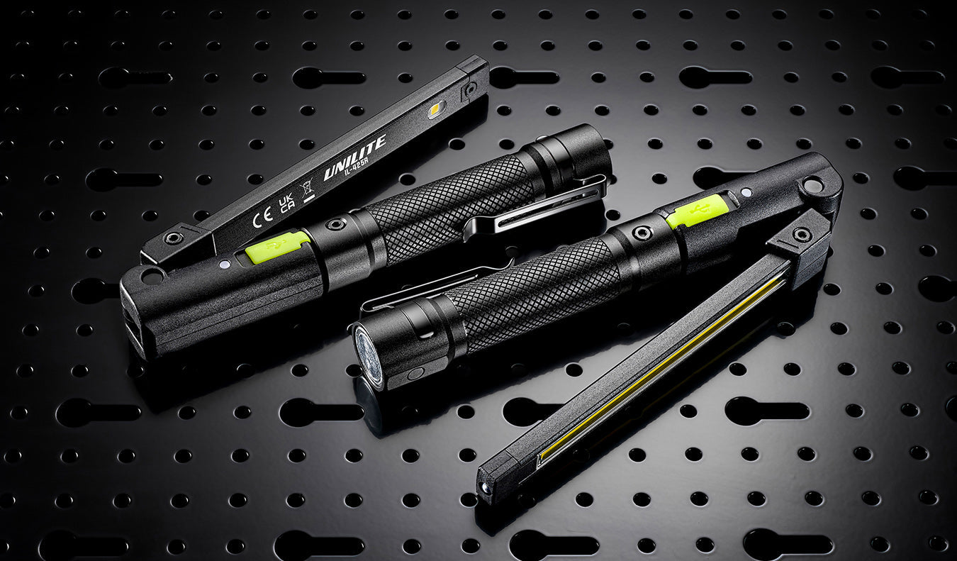 Unilite IL-425R Folding Inspection Rechargeable LED Light | 425 Lumens, Magnetic Base, Pocket Clip, Heavy-Duty, USB-C Fast Charging