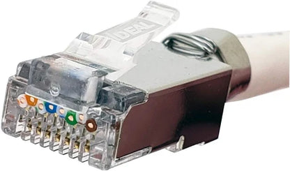 IDEAL Shielded Feed-Thru CAT6A/6/5e Modular Plugs – Large Diameter RJ-45 Connectors for 22–24 AWG, 0.040"–0.048" Conductors – Compatible with FT-45™ Crimp Tool