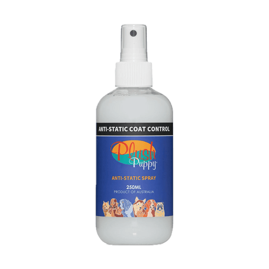 Anti-static coat control spray bottle, front label and spray nozzle, 250 ml