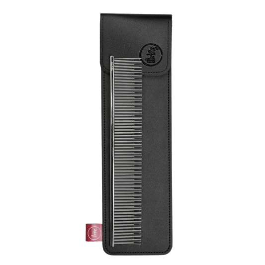 22cm PowerLift comb with black protective sleeve and straight metal teeth