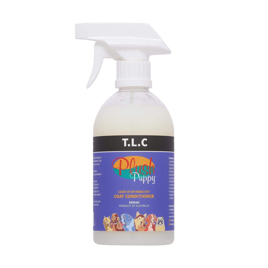 Plush Puppy TLC coat conditioner spray bottle, clear trigger top, 500ml