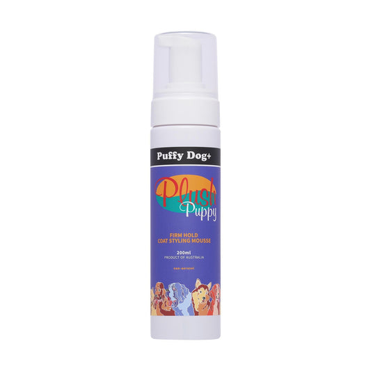 Puffy Dog+ plush puppy mousse bottle with white pump, 200ml