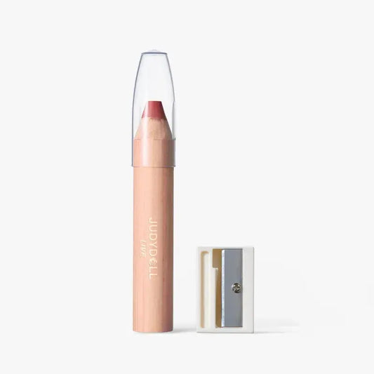 Lip & cheek balm pencil, bronze stick with clear cap and exposed tip